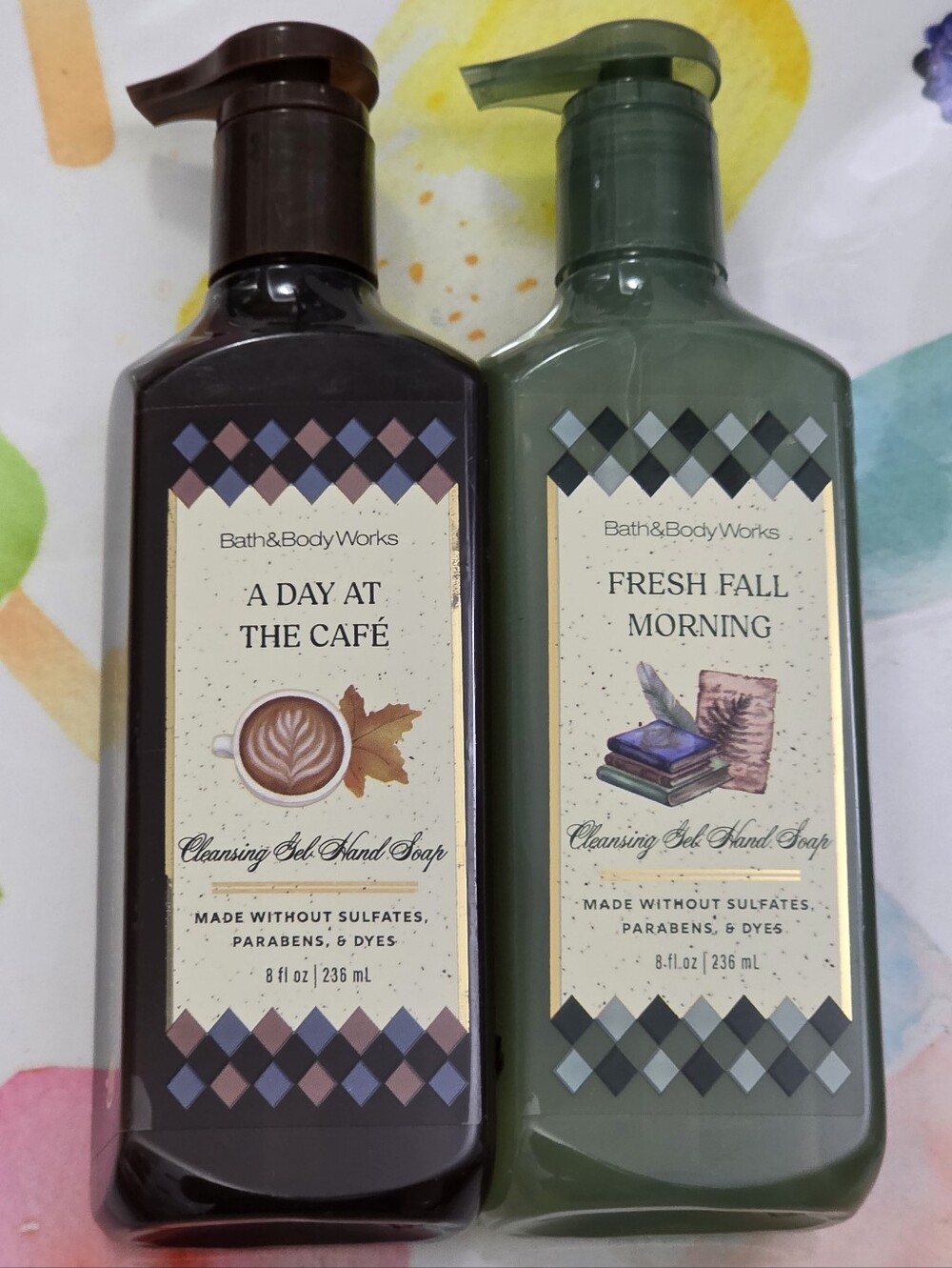 Bath & Body Works A Day at the Café & Fresh Fall Morning Gel Hand Soap Set NEW